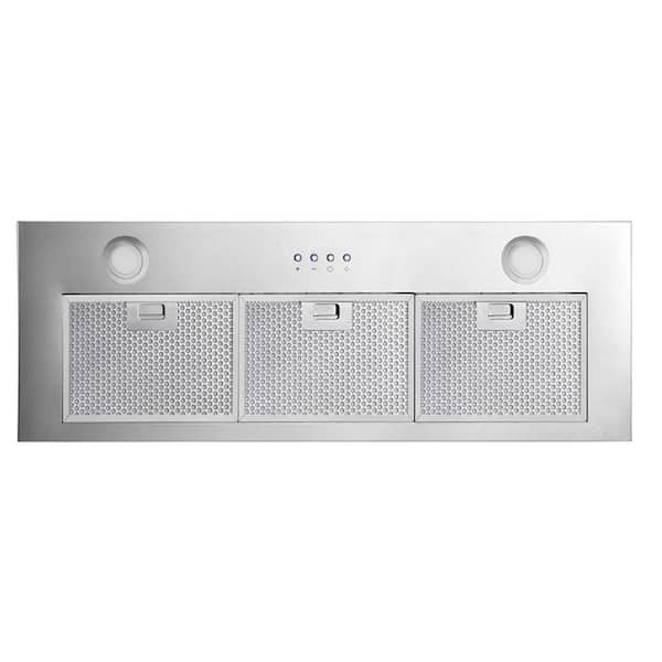 Ancona - Inserta Plus 36 in. 420 CFM Ducted Built-In Range Hood with LED in Stainless Steel