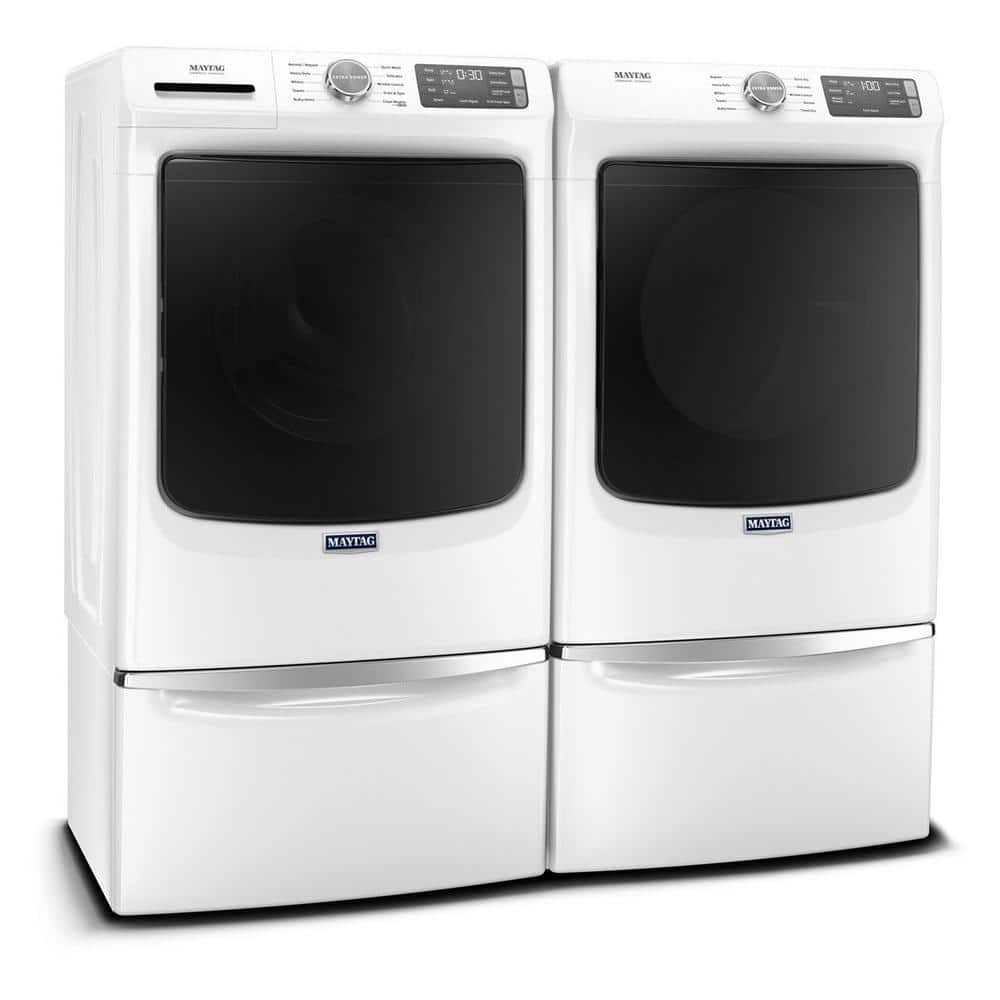 White High Efficiency Stackable Front Load Washer with Steam Setting