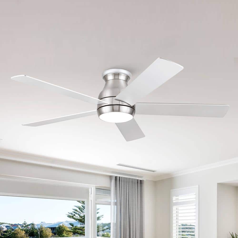 52 in. Silver Reversible Quiet DC Motor Downrod Mount Standard Fan with Remote Control Dimmable 6 Wind Speed price history on PriceWatchPro