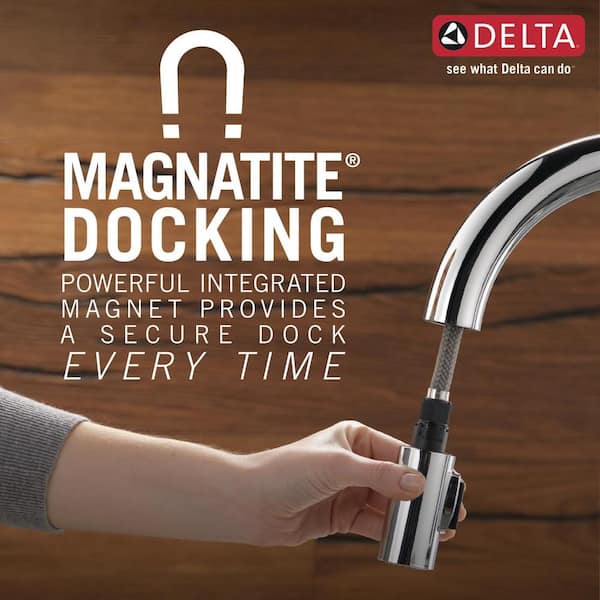 Essa Single-Handle Pull-Down Sprayer Kitchen Faucet with MagnaTite Docking in Arctic Stainless Essa Single-Handle Pull-Down Sprayer Kitchen Faucet with MagnaTite Docking in Arctic Stainless