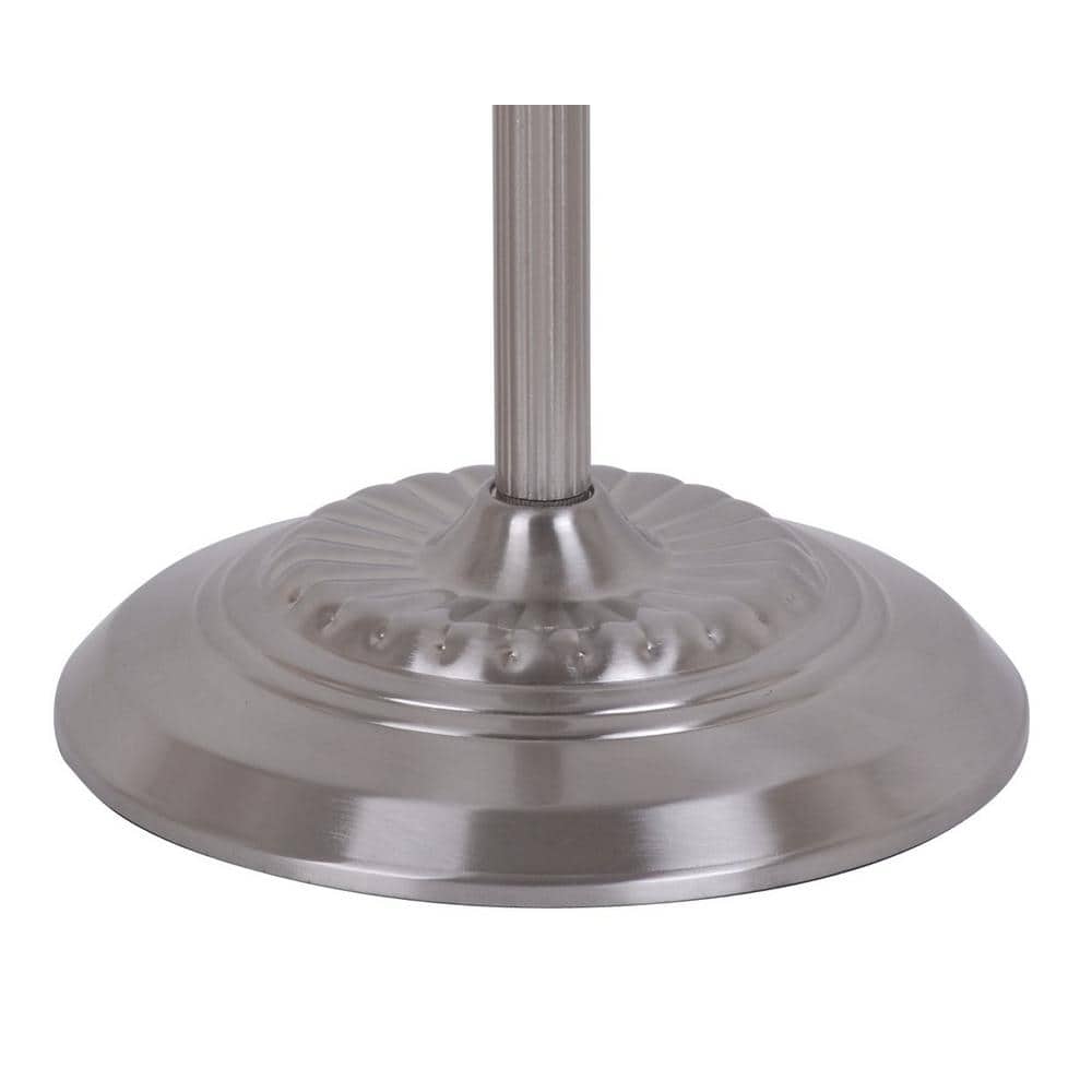 Adjustable Brushed Nickel Desk Lamp with White Glass Shade