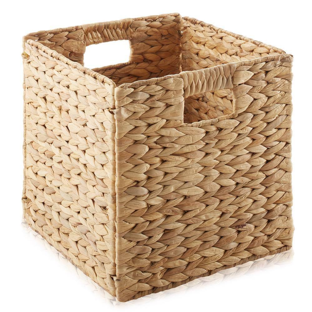 Natural Water Hyacinth Wicker Storage Baskets Set of 4