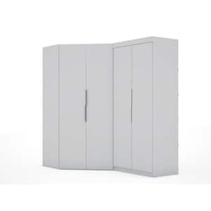 Ramsey 3.0 White Sectional Corner Wardrobe Closet (Set of 2)