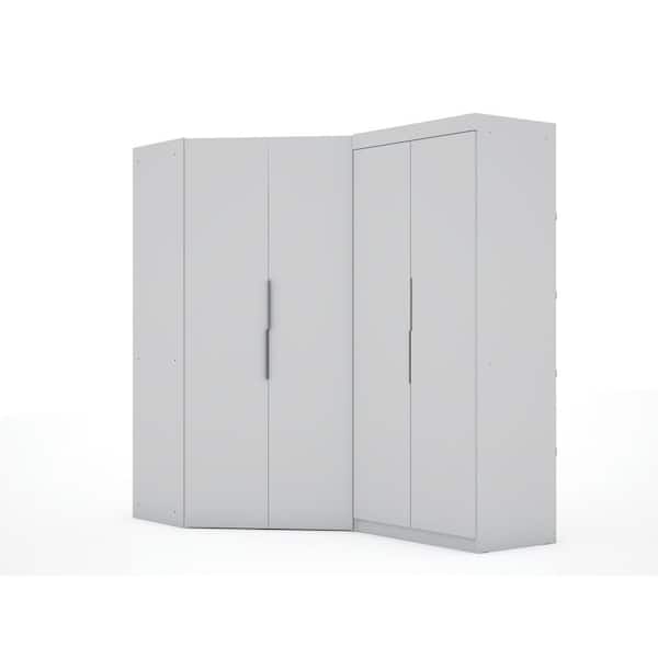 Luxor Ramsey 3 0 White Sectional Corner, Corner Clothing Armoire
