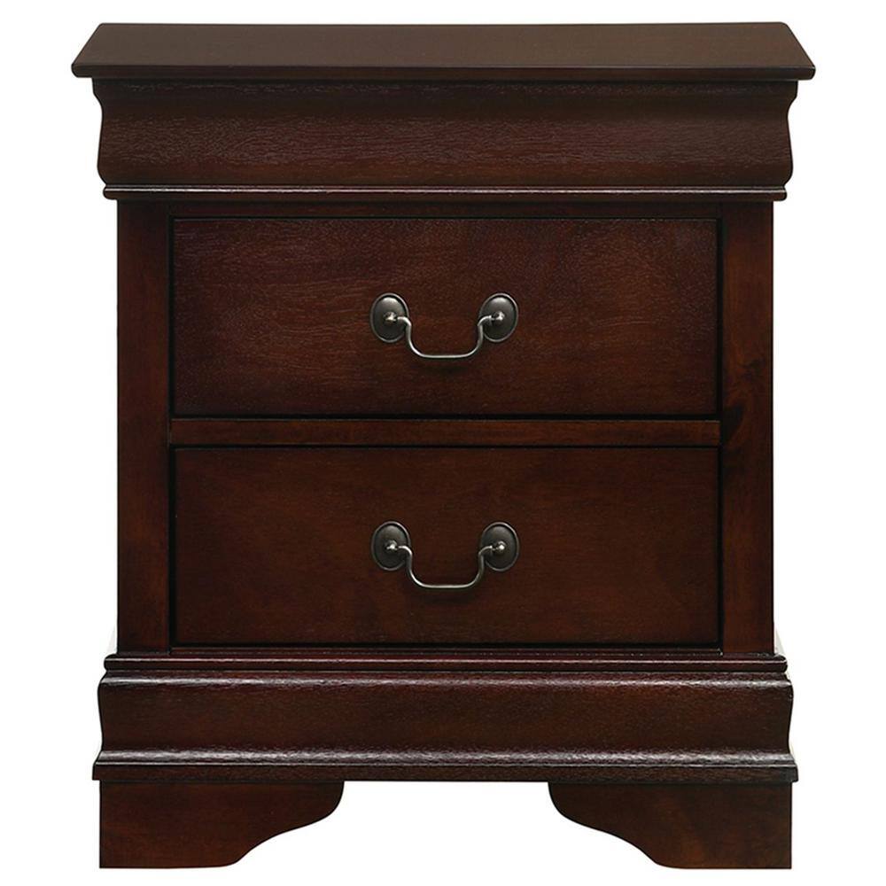 Ellington Transitional Cherry 2-Drawer Nightstand in Sleek Black