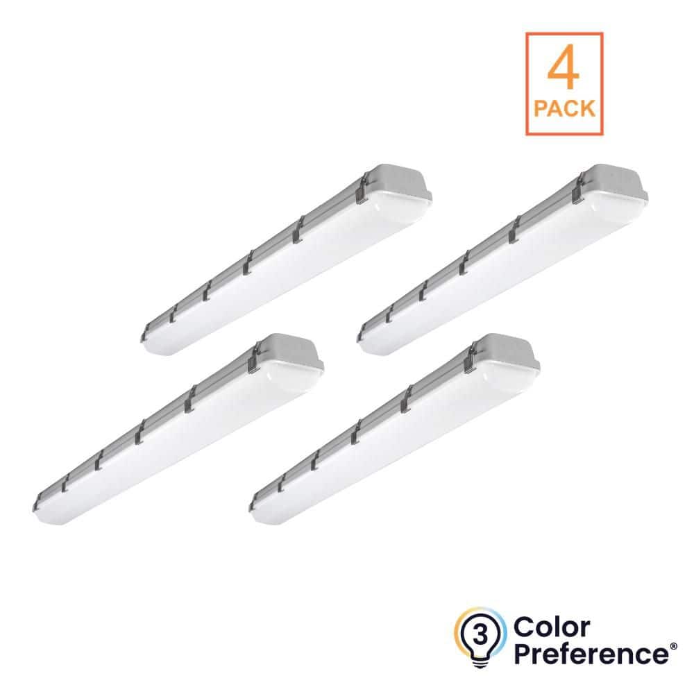 Sellado 4 ft. 50-Watt LED White Vapor Tight Shop Light 3250-6500 Lumens 3500K 4000K 5000K 120-277V Garage Light (4-Pack) price history on PriceWatchPro