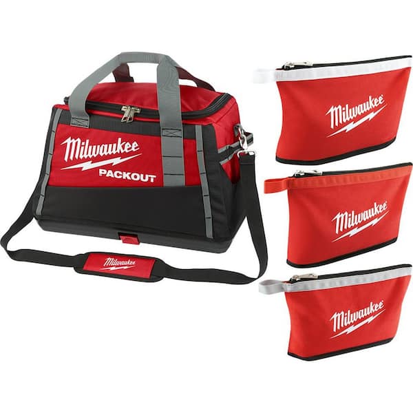 Milwaukee 1/4 in Zipper Tool Bag Small Parts Storage Organizer Pouch Canvas NEW 