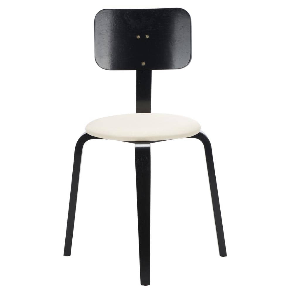 Jo Black and Cream Upholstered Stackable Dining Chair Set