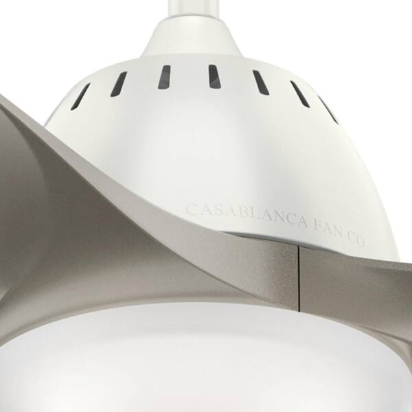 Casablanca - Wisp 52 in. Fresh White Indoor Ceiling Fan with LED Light Kit and Handheld Remote