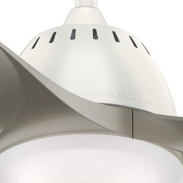 Casablanca - Wisp 52 in. Fresh White Indoor Ceiling Fan with LED Light Kit and Handheld Remote