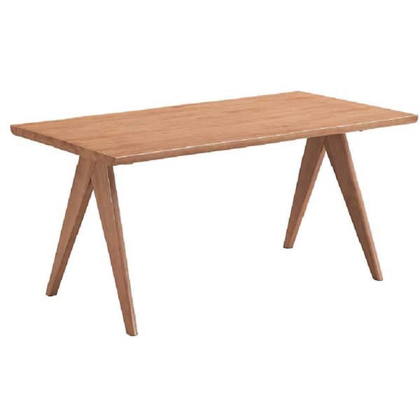 Benjara 33 in. Brown Wood Top 4 Legs Dining Table (Seat of 6)