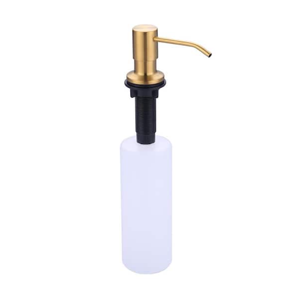 AVITAS Built in Soap Dispenser Stainless Steel Countertop Pump Head with 17 oz. Liquid Bottle in Brushed Gold
