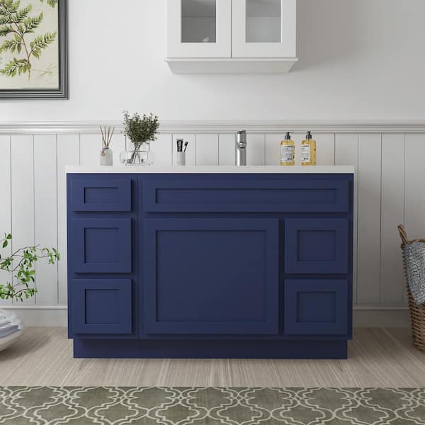 Vanity Art 48 in. W x 21 in. D x 32.5 in. H Bath Vanity Cabinet without Top in Blue