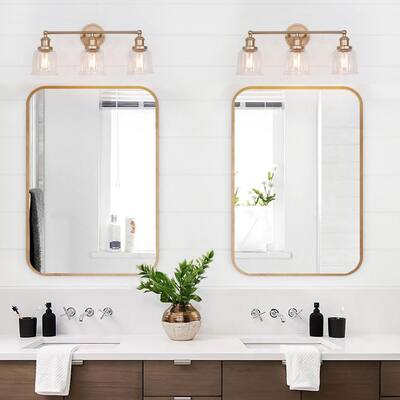 Redeast Classic Bathroom Vanity Lights Modern Home Bathroom Lighting in Brushed Nickel Finish with Frosted Glass 3-Lights Bath Lighting Fixture Interior Wall Sconce 