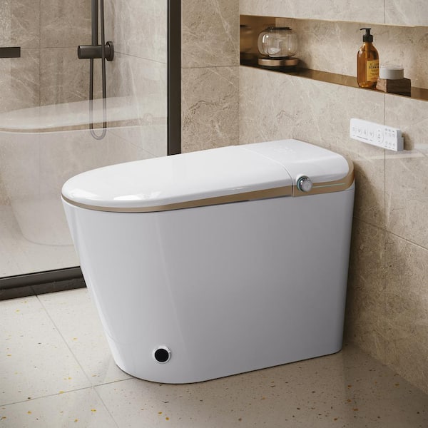 One Piece Bidet Toilet for Bathrooms Toilet with Warm Water Sprayer & Drye Heated Bidet Seat with Remote Control