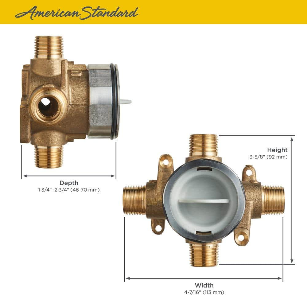 American Standard Brass Shower Rough-In Valve with Universal Inlets/Outlets