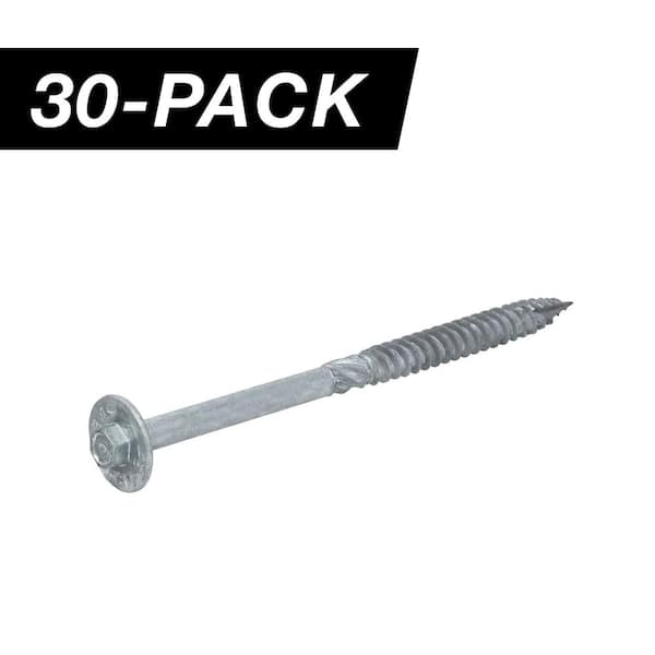 3/8 in. x 6 in. Hex Washer Head Structural Hot Dipped Galvanized Screw (30-Piece)