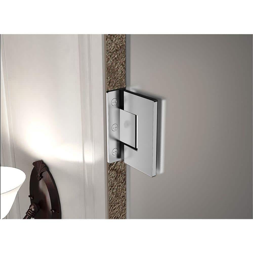 Nautis GS 37 x 72 Frosted Glass Frameless Hinged Shower Door in Chrome