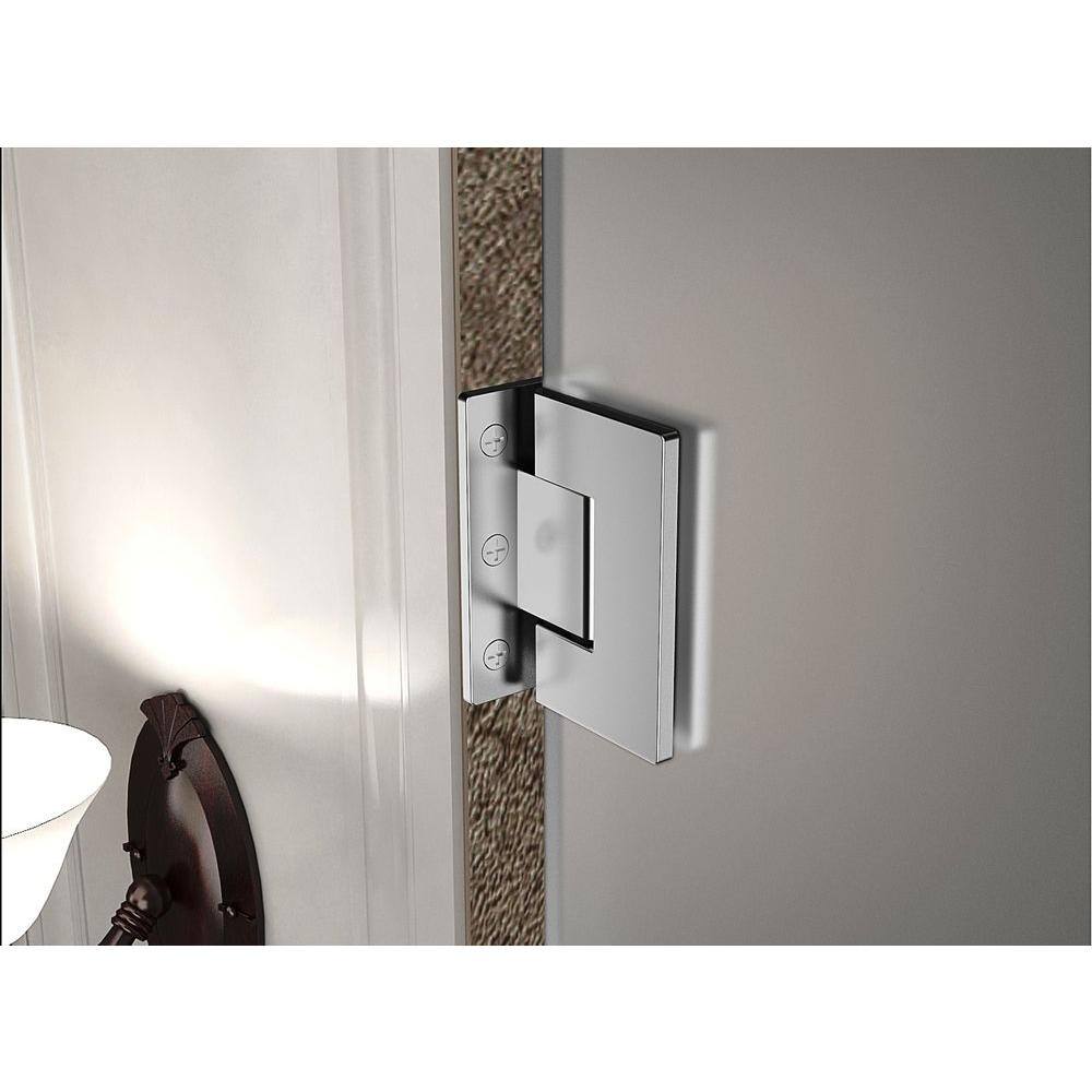 Nautis GS 63" Chrome Frameless Frosted Pivot Shower Door