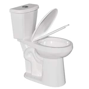 2-Piece Toilet 1.1/1.6 GPF Dual Flush Round Bowl White Toilet 21 in. Extra Tall with Soft-Close Seat 12 in. Rough In
