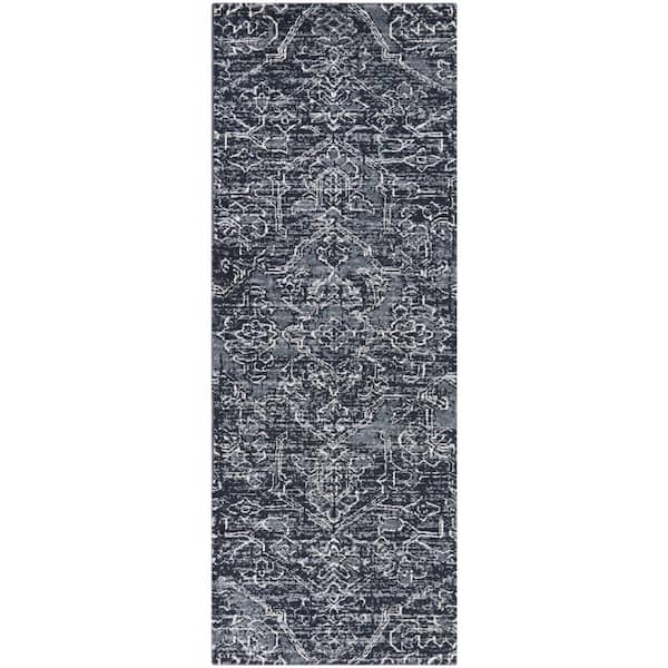 StyleWell Rosehill Blue 2 ft. x 7ft. Traditional Runner Rug