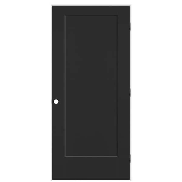 Masonite 36 in. x 80 in. 1-Panel Lincoln Park Left-Hand Hollow Core Jet Black Molded Composite Single Prehung Interior Door