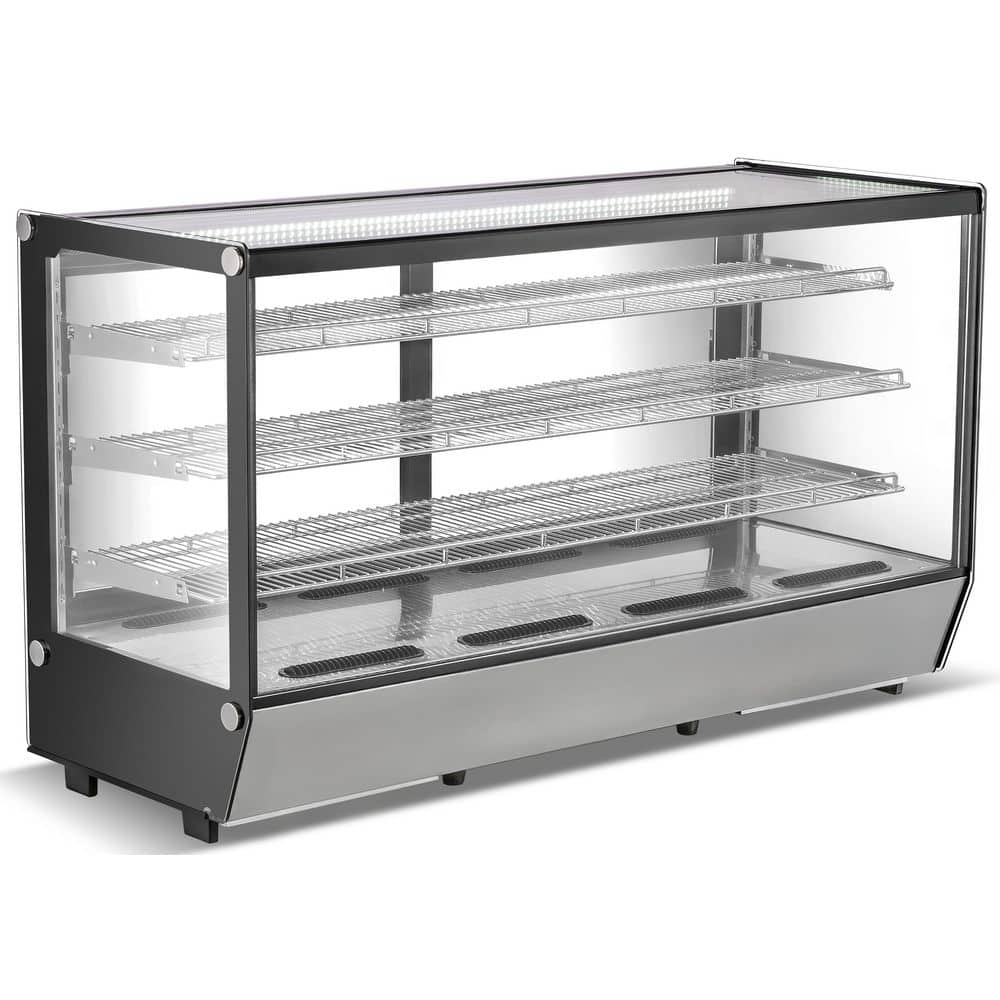 61 in. W 12.8 cu. ft. Commercial NSF Refrigerated Countertop Bakery Display Case EW13R in Black
