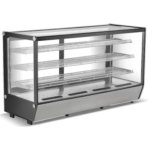 61 in. W 12.8 cu. ft. Commercial NSF Refrigerated Countertop Bakery Display Case EW13R in Black