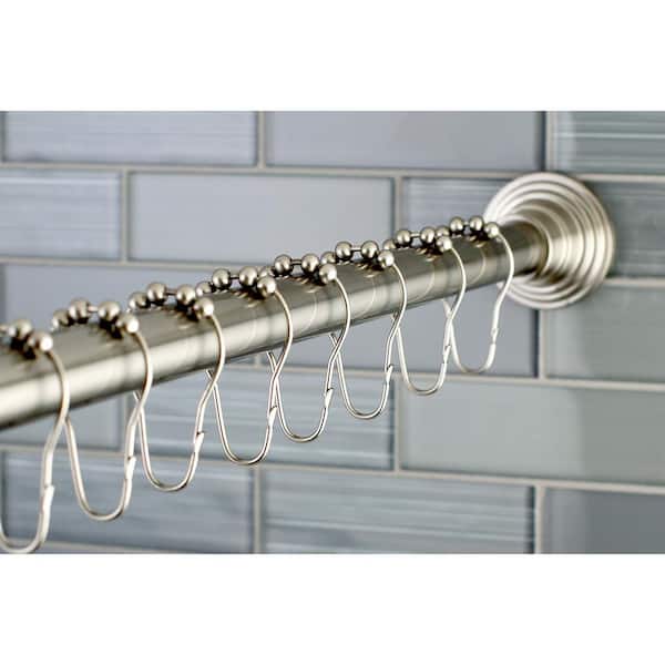 Kingston Brass Decorative 60 In To 72, 60 Straight Fixed Shower Curtain Rod