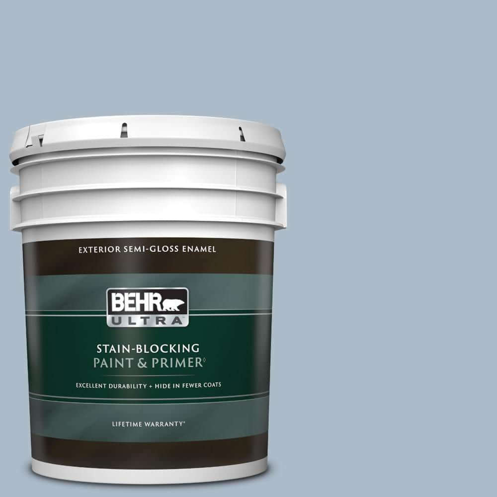 BEHR ULTRA 5 gal. #PPU15-16 Simply Blue Semi-Gloss Enamel Exterior