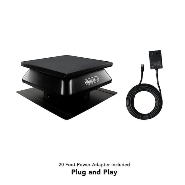 40-Watt Hybrid Solar/Electric Powered Roof Mount Attic Fan with Included Inverter for Nighttime Cooling