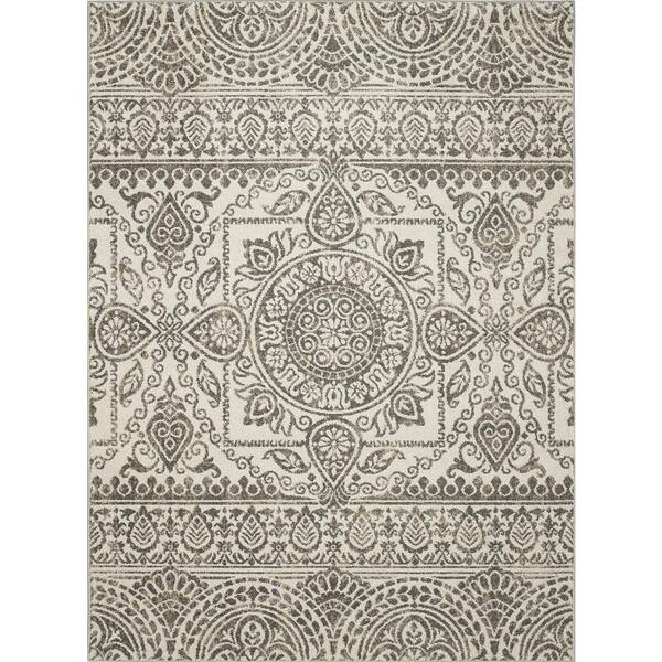 Concord Global Trading New Casa Aubosson Grey 5 ft. x 7 ft. Area Rug