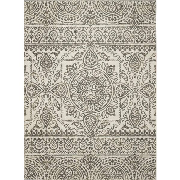 Concord Global Trading New Casa Aubosson Grey 8 ft. x 11 ft. Area Rug