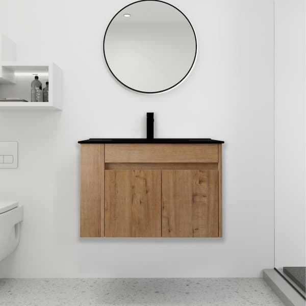 Floating Bathroom Storage Cabinet With Sliding Doors, Vanity