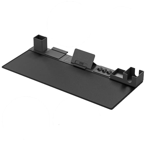 31.5 in. x 14 in. x 2.44 in. Black 6 in 1 Mouse Mat with Magnetic Desktop Storage Accessories, Desk Pad Organizer Set