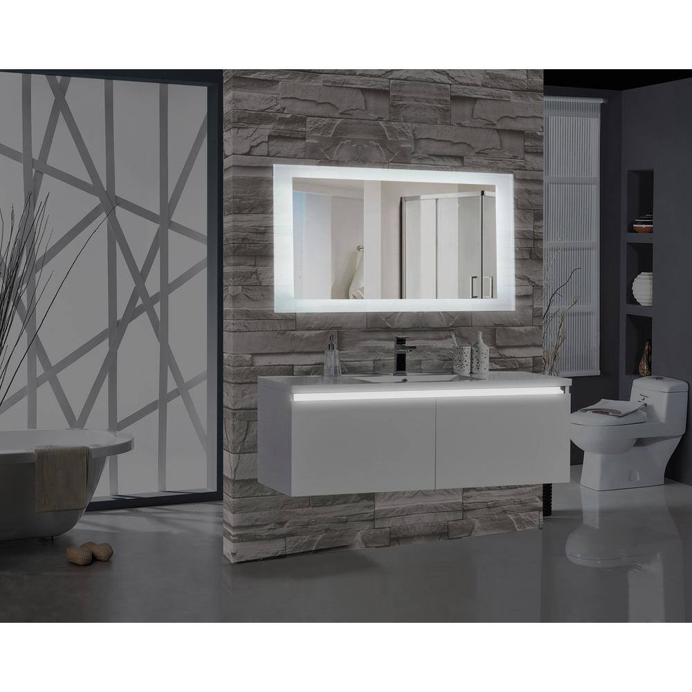 Mtd Vanities Encore 60 In W X 27 In H Rectangular Led Illuminated Bathroom Mirror Mtd 10160 The Home Depot