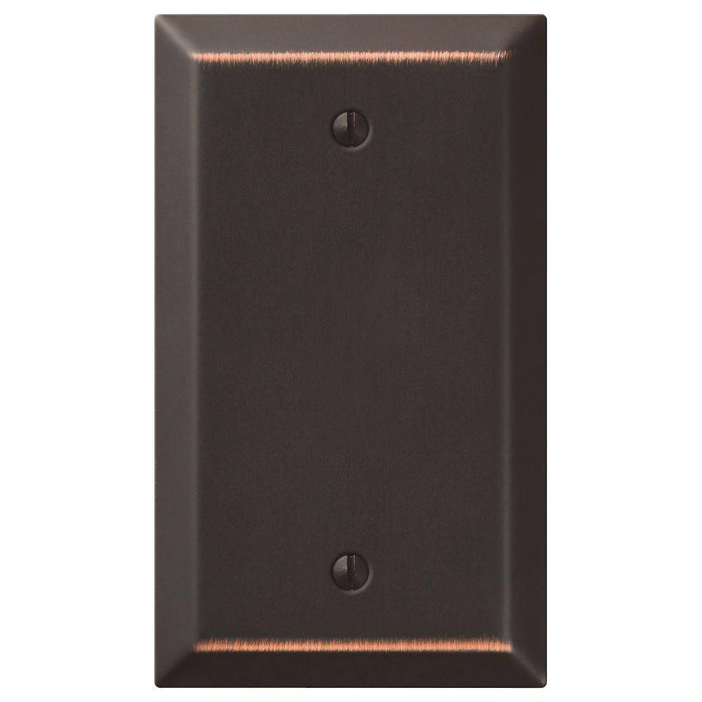 Aged Bronze Single Blank Steel Wallplate