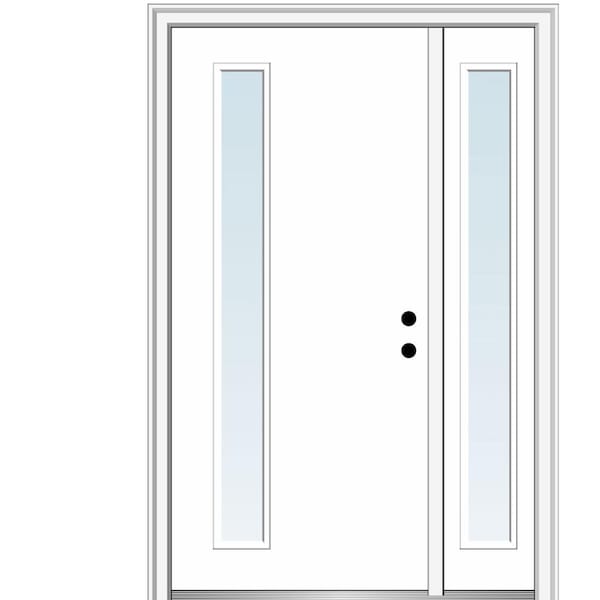 MMI DOOR Viola 48 in. x 80 in. Left-Hand Inswing 1-Lite Clear Low-E Primed Fiberglass Prehung Front Door on 4-9/16 in. Frame
