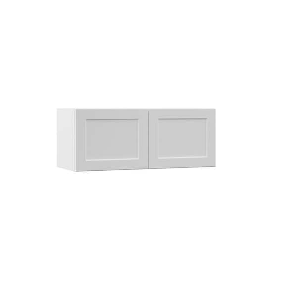 Hampton Bay Designer Series Melvern Assembled 30x12x12 in. Wall Bridge Kitchen Cabinet in White