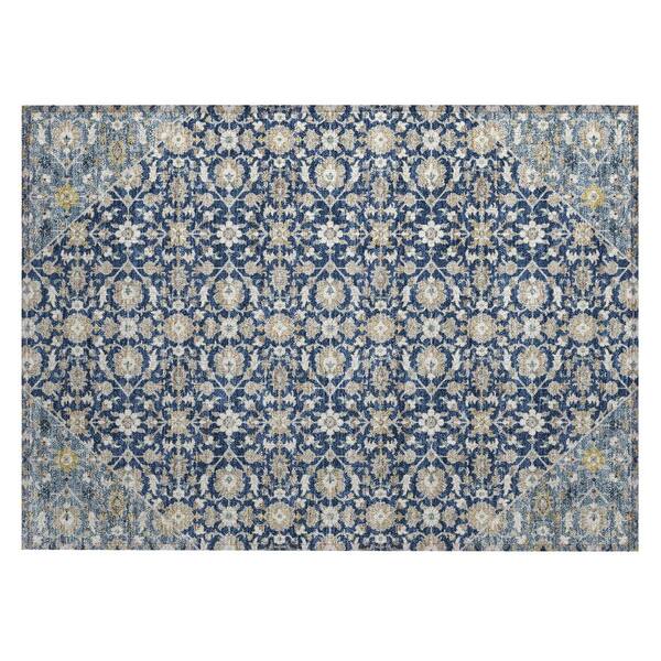 Chantille Machine Washable Indoor/Outdoor Abstract ACN3046 Navy 2 ft. x 3 ft. Accent Rug