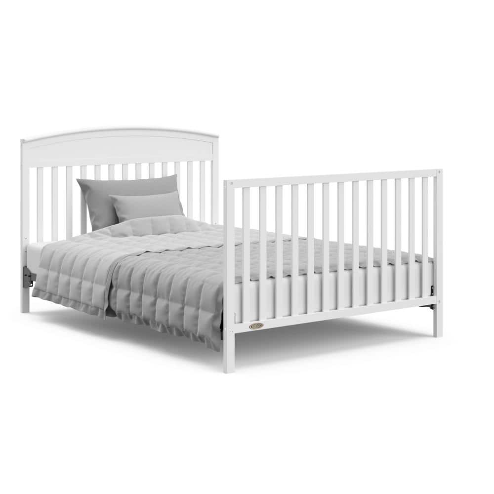 White Pine Wood 5-in-1 Convertible Crib with Adjustable Mattress Support