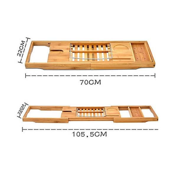 Mainstays Extendable Bamboo Bathtub Tray with Flip-up Reading Shelf, 1 Bath  Shelf 