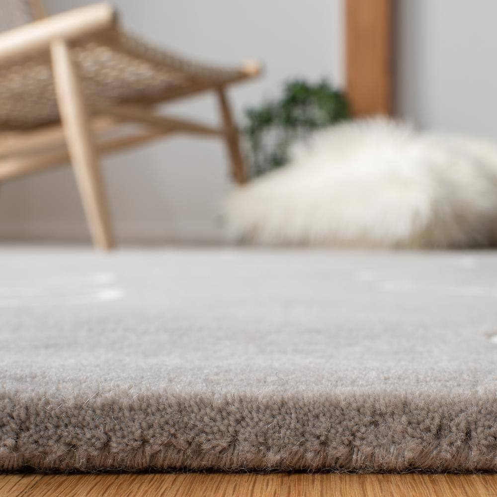 Handmade Art Deco Gray Wool 4' x 6' Tufted Area Rug
