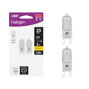 25-Watt Bright White (3000K) T4 G9 Bi-Pin Base Dimmable Decorative Halogen Light Bulb (2-Pack)