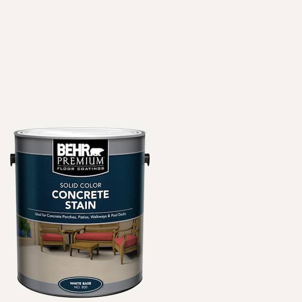 BEHR PREMIUM 1 gal. White Solid Color Interior/Exterior Concrete Stain