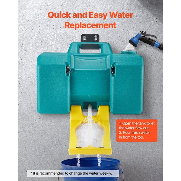 Portable Eye Wash Station 8 gal. OSHA-Approved Eyewash Station Wall-Mounted/On Flat Surface Eye Wash Unit (Green)