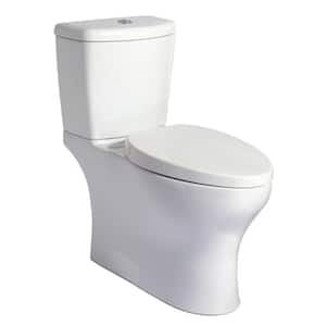Phantom 2-Piece 0.8 GPF Single Flush Elongated Toilet in White, Seat Not Included