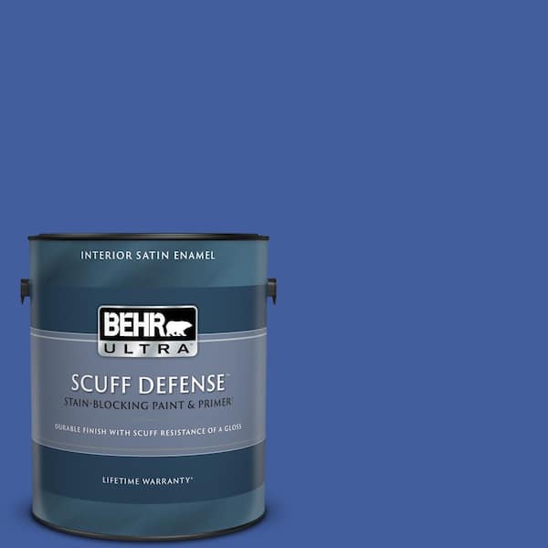 BEHR ULTRA 1 gal. #BIC-21 Blue Dahlia Extra Durable Satin Enamel Interior Paint & Primer