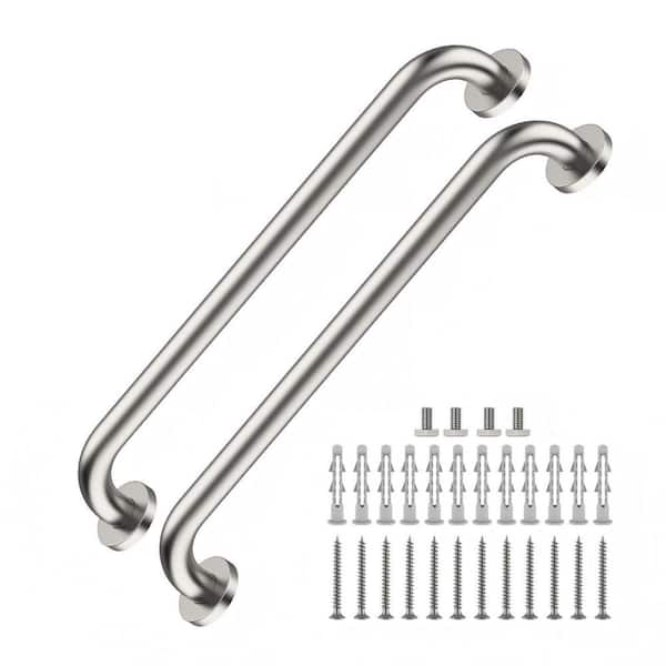 24 in. Stainless Steel Bathroom Grab Bar, Shower Grab Bar for Handicap, Injury, Elderly, Brush Nickel