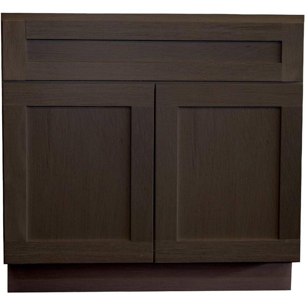 36 in. W x 21.5 in. D x 33.5 in. H Bath Vanity Cabinet without Top Bathroom Vanity Modern Thickened Wood in Brown Oak price history on PriceWatchPro